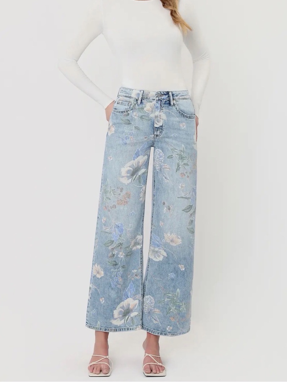 Floral Print Jeans